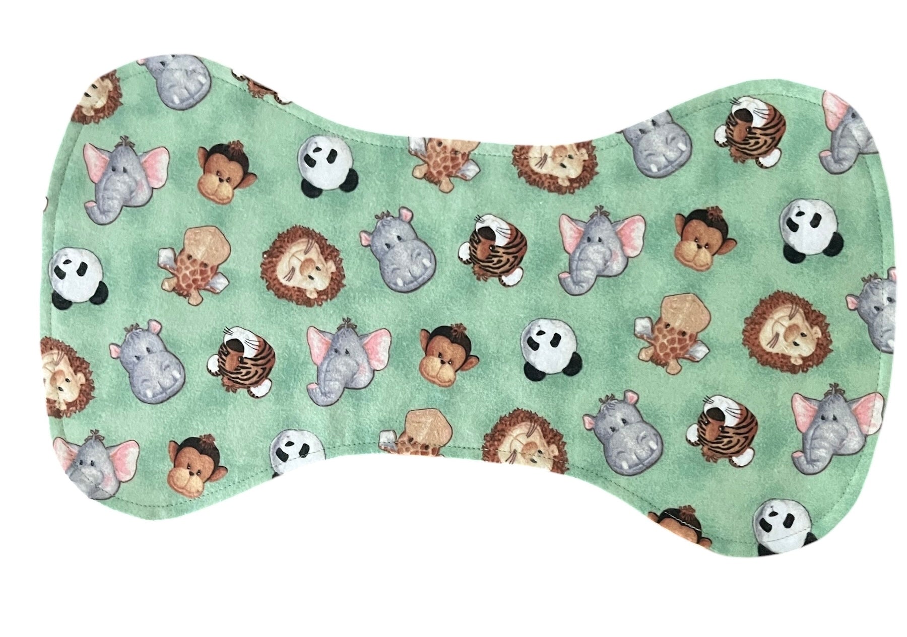 Reversible Baby Bib and Burp Cloth Set- Animals