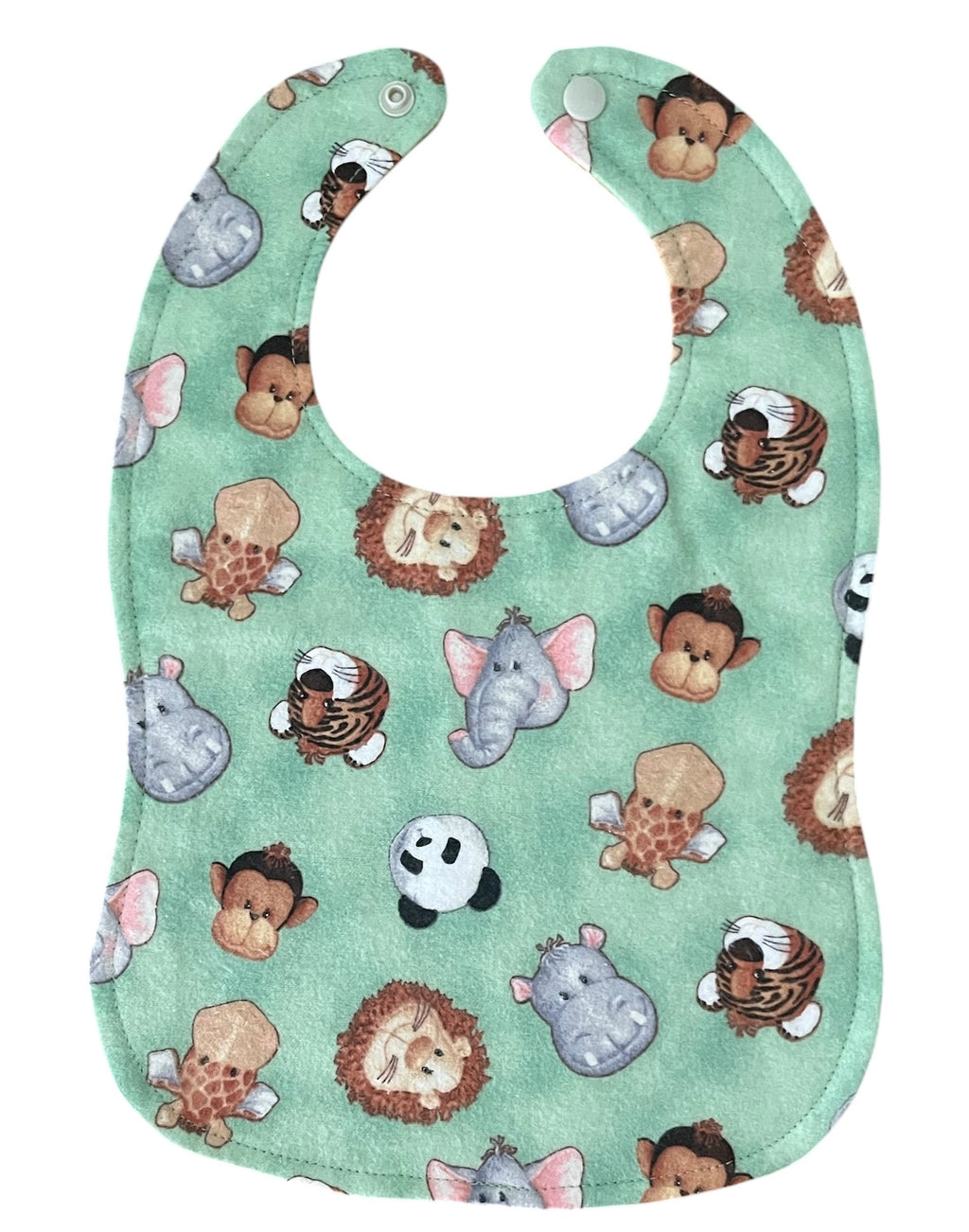 Reversible Baby Bib and Burp Cloth Set- Animals