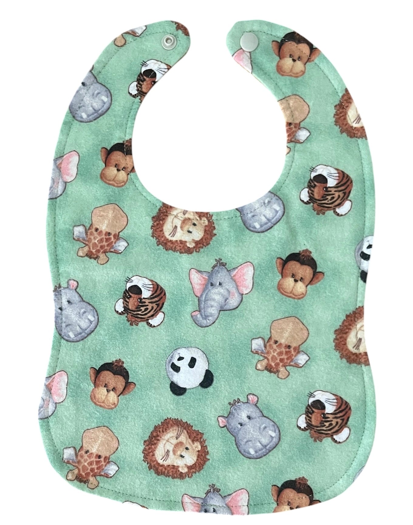 Reversible Baby Bib and Burp Cloth Set- Animals