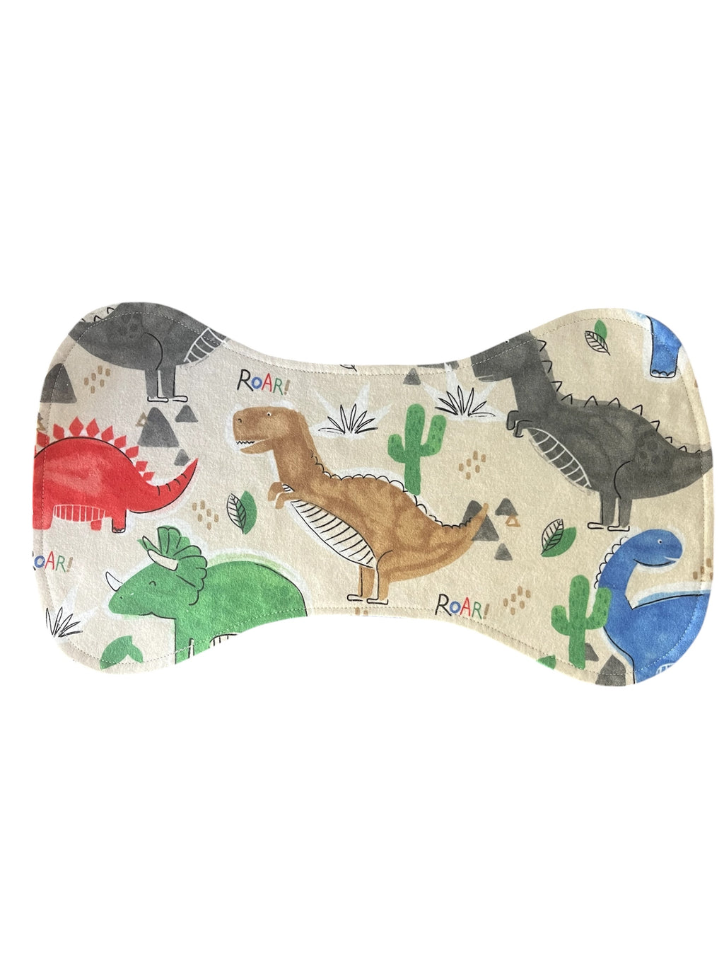 Reversible Contour Baby Burp Cloth-Dinosaurs