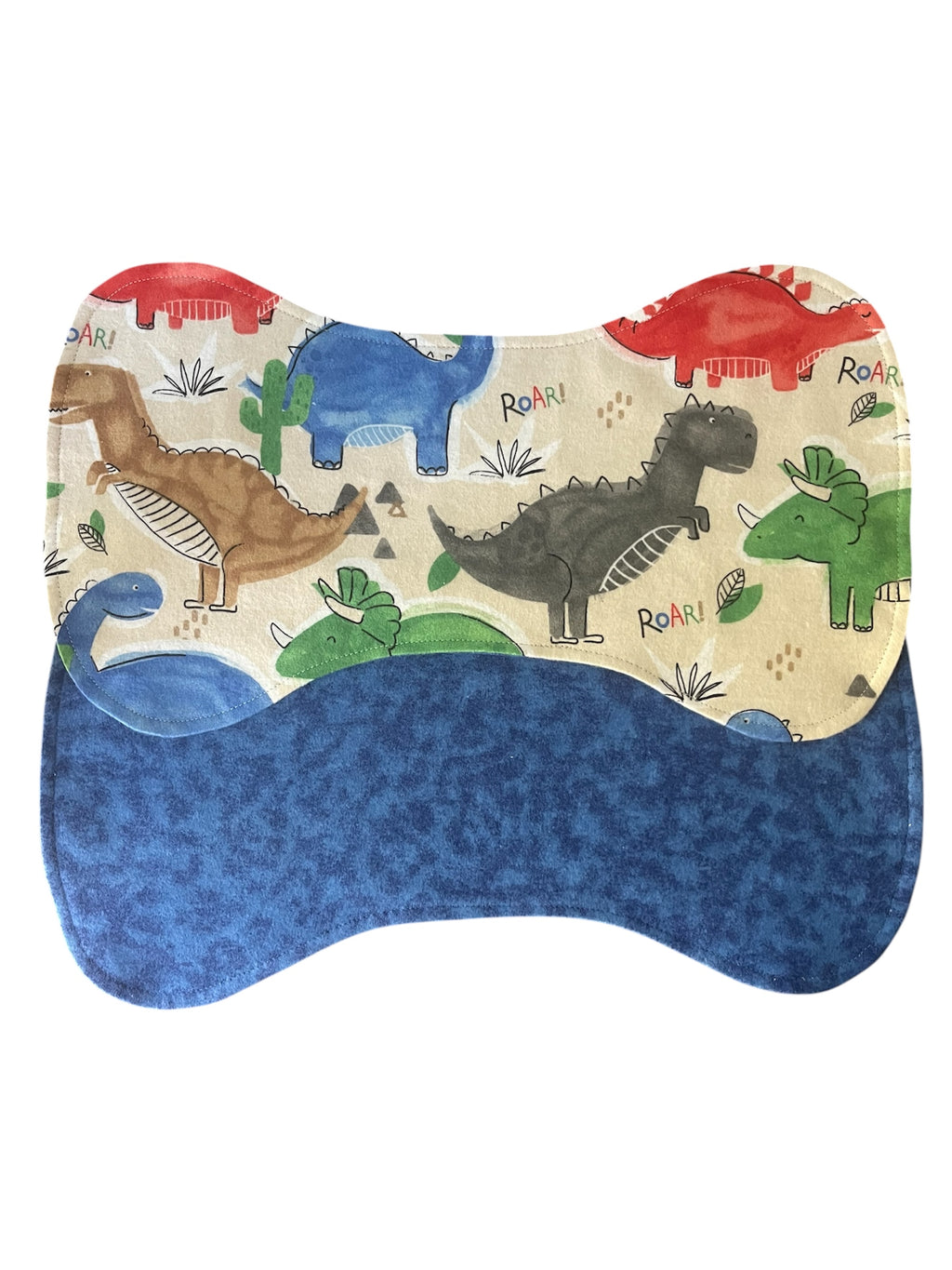 Reversible Contour Baby Burp Cloth-Dinosaurs