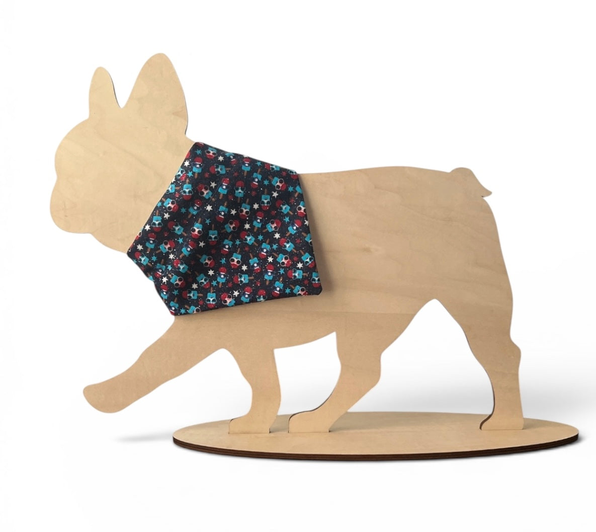 Over The Collar Dog and Cat Bandana, SMALL, 4th of July Popsicles