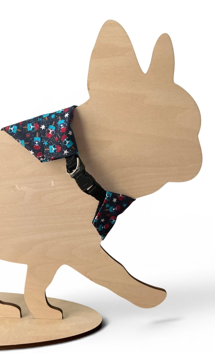 Over The Collar Dog and Cat Bandana, SMALL, 4th of July Popsicles