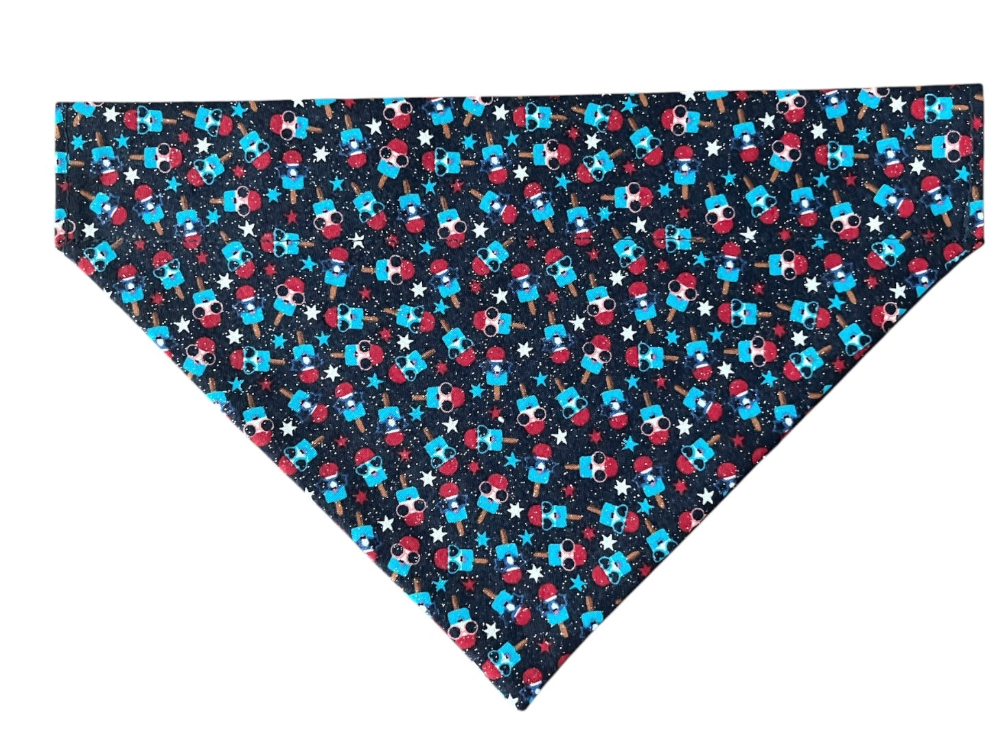 Over The Collar Dog and Cat Bandana, SMALL, 4th of July Popsicles