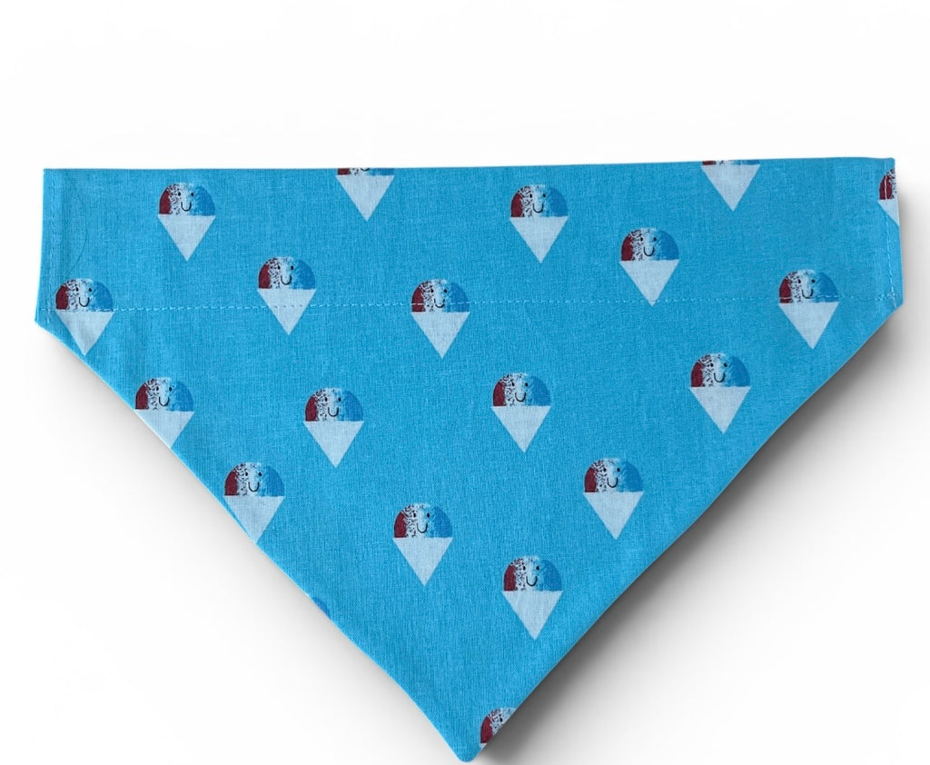 Over The Collar Dog Bandana, LARGE, Snow Cones