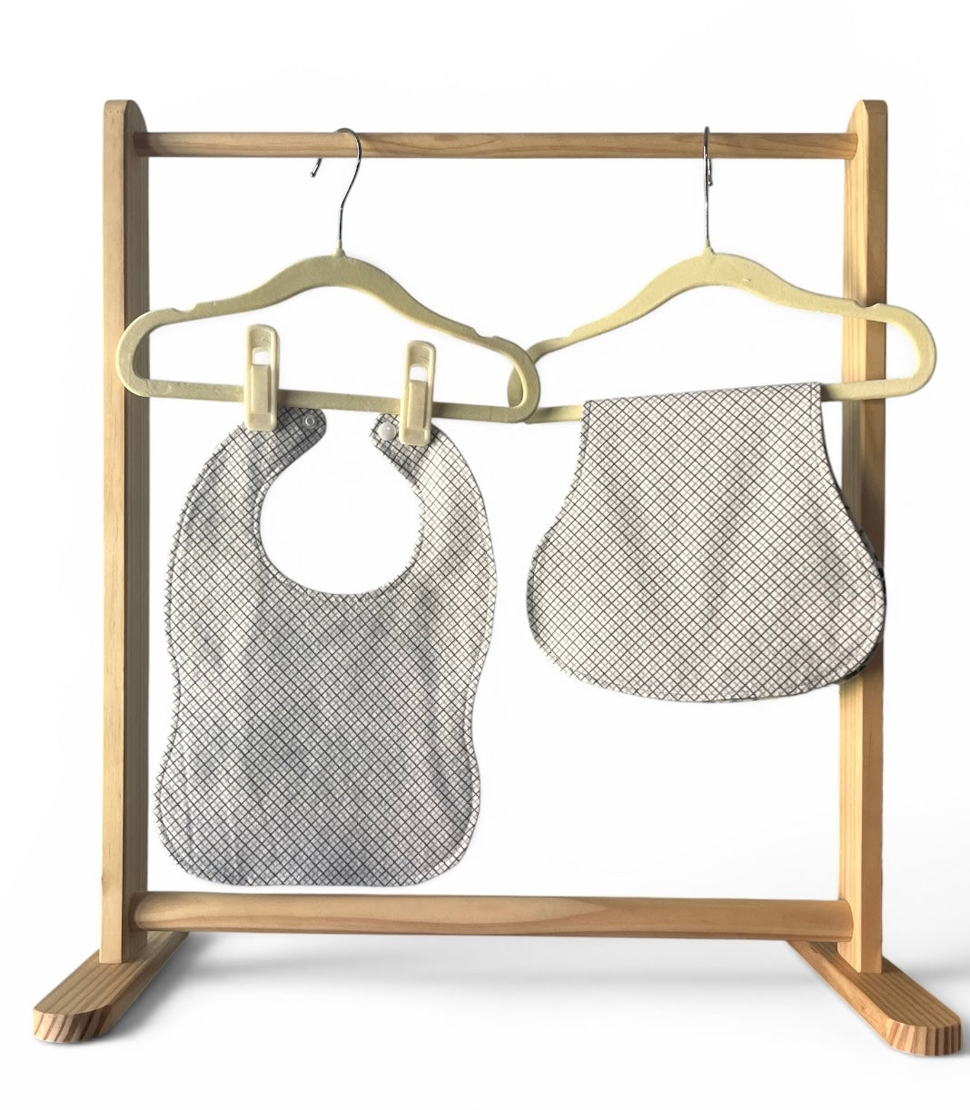 Reversible Baby Bib and Burp Cloth Set-Bunnies