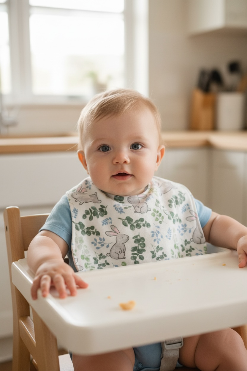 Reversible Baby Bib and Burp Cloth Set-Bunnies