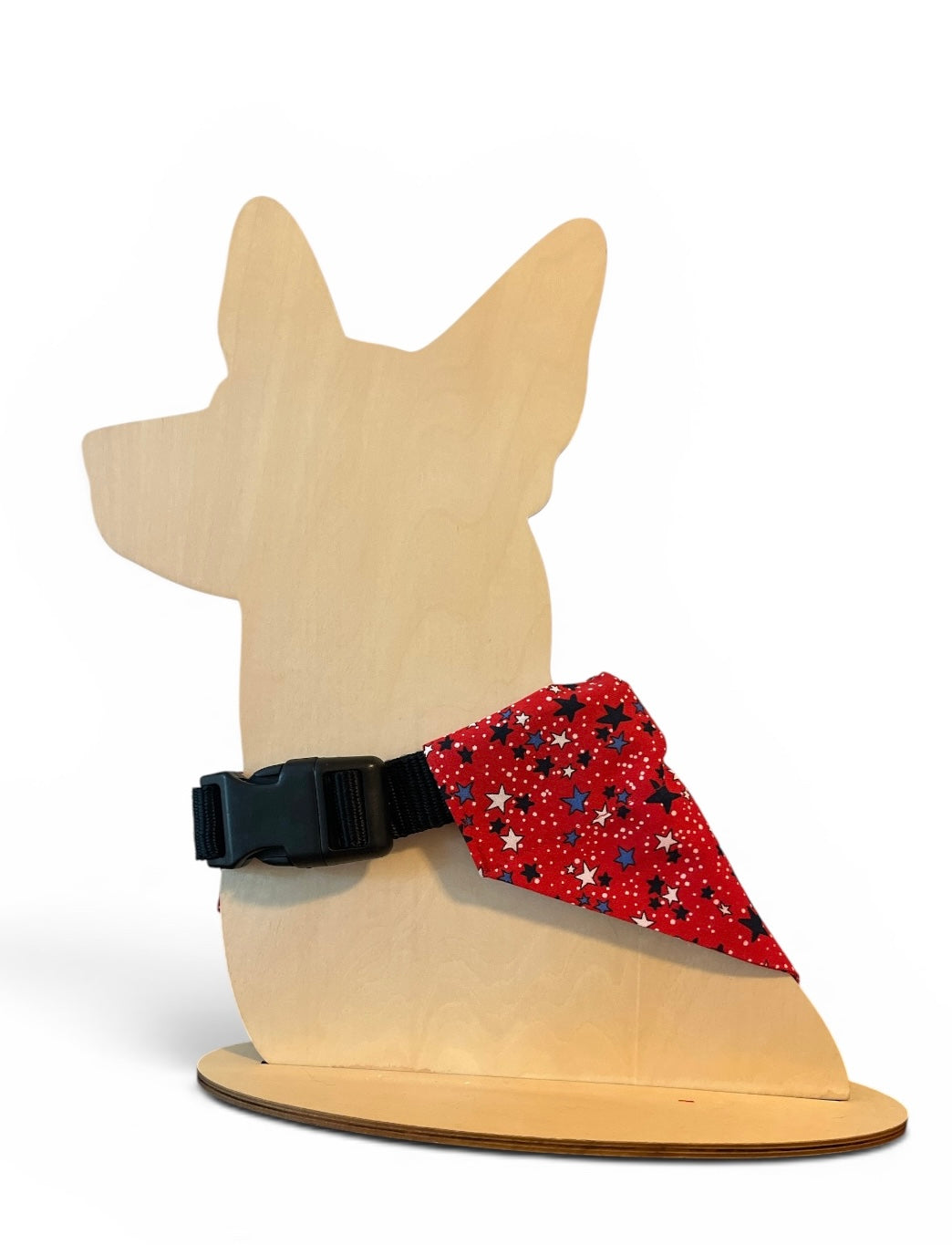 Over The Collar Dog Bandana, LARGE, Red, White, and Blue Stars