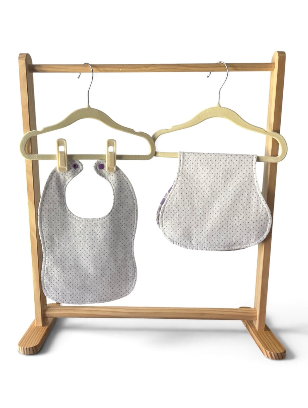 Reversible Baby Bib and Burp Cloth Set- Hearts