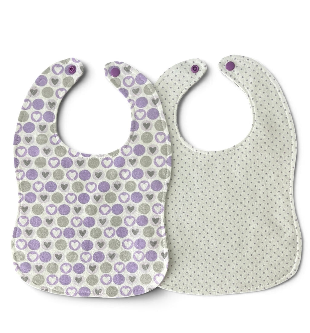 Reversible Baby Bib- Hearts