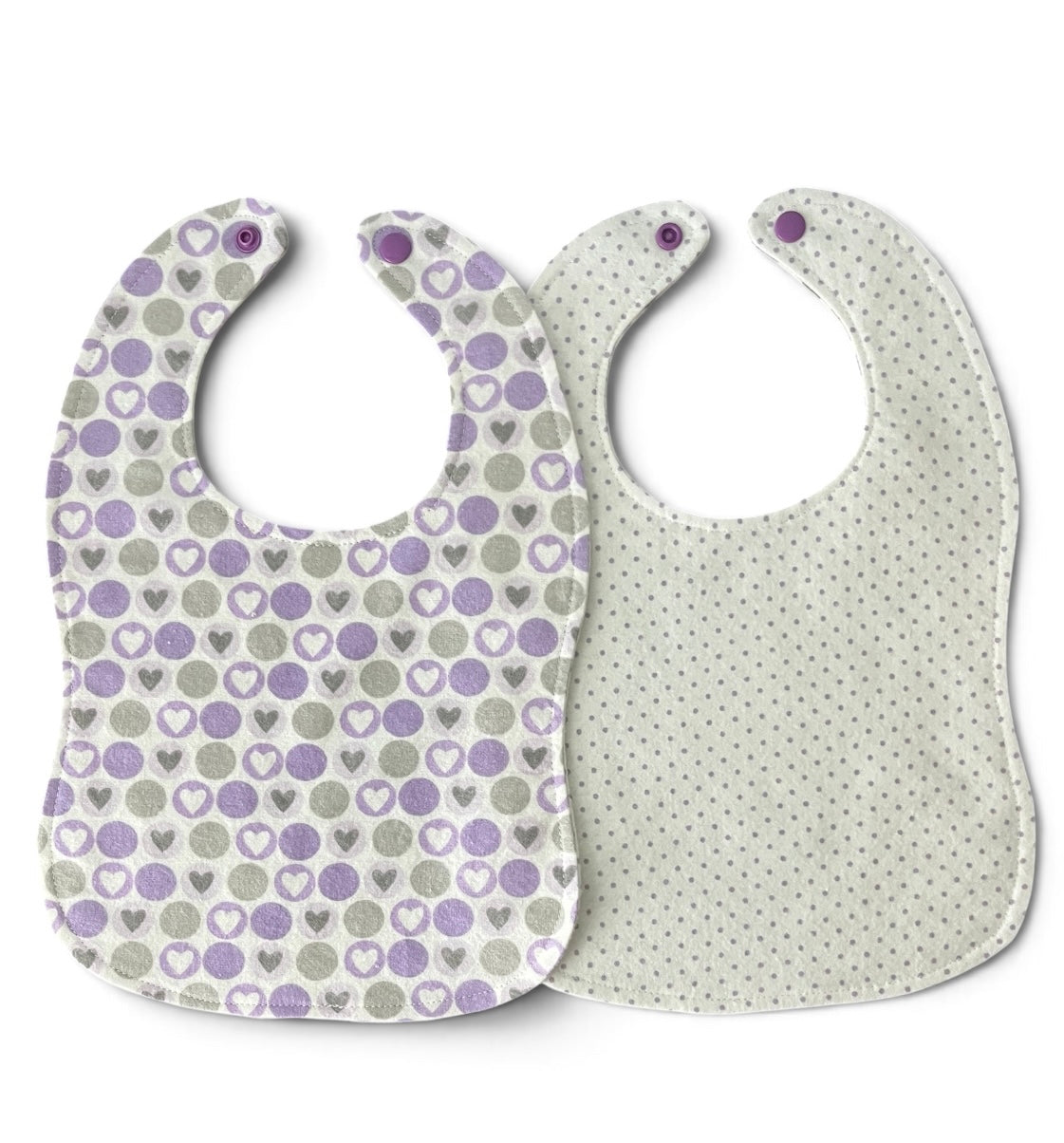 Reversible Baby Bib- Hearts