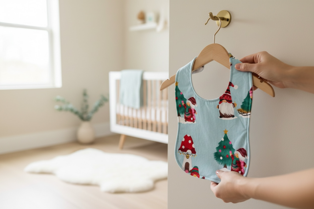 Reversible Baby Bib-Christmas Gnomes