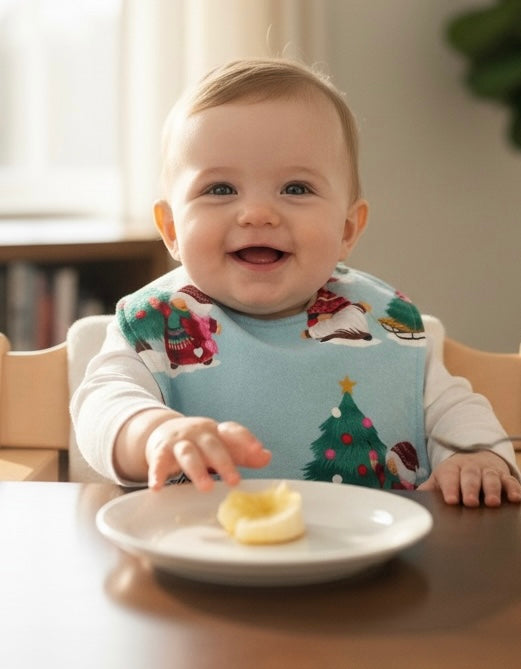 Reversible Baby Bib-Christmas Gnomes