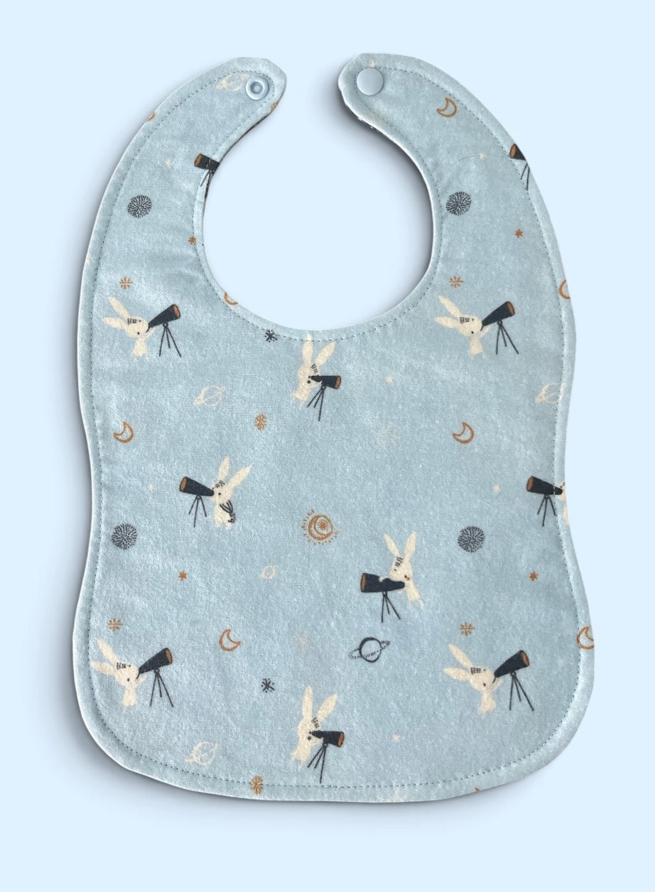 Reversible Baby Bib- Stargazing Bunny