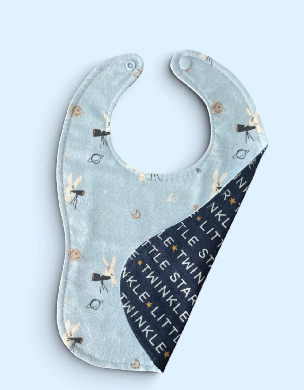 Reversible Baby Bib- Stargazing Bunny