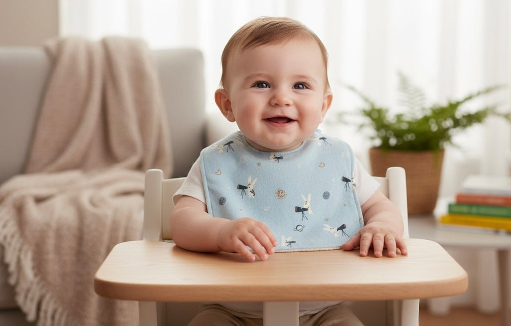 Reversible Baby Bib- Stargazing Bunny