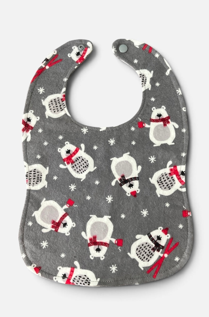 Reversible Baby Bib- Polar Bears