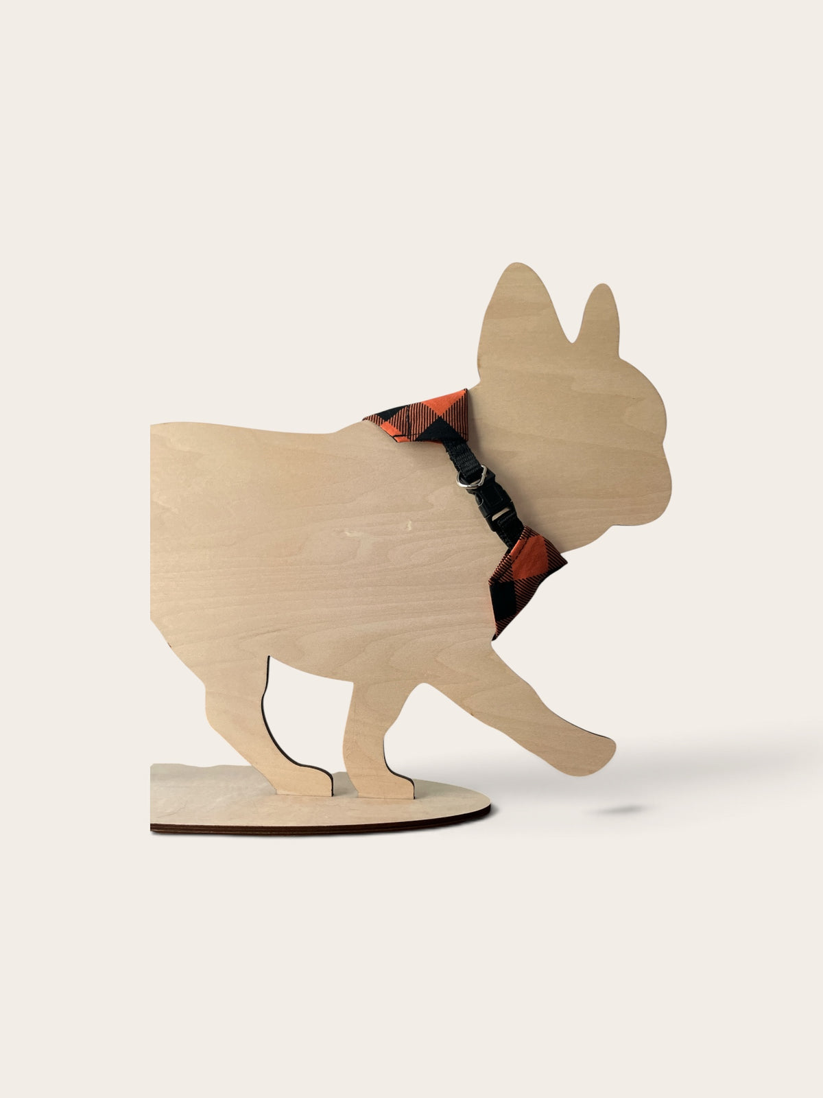 Slide Over The Collar Dog and Cat Bandana, SMALL- Orange Plaid