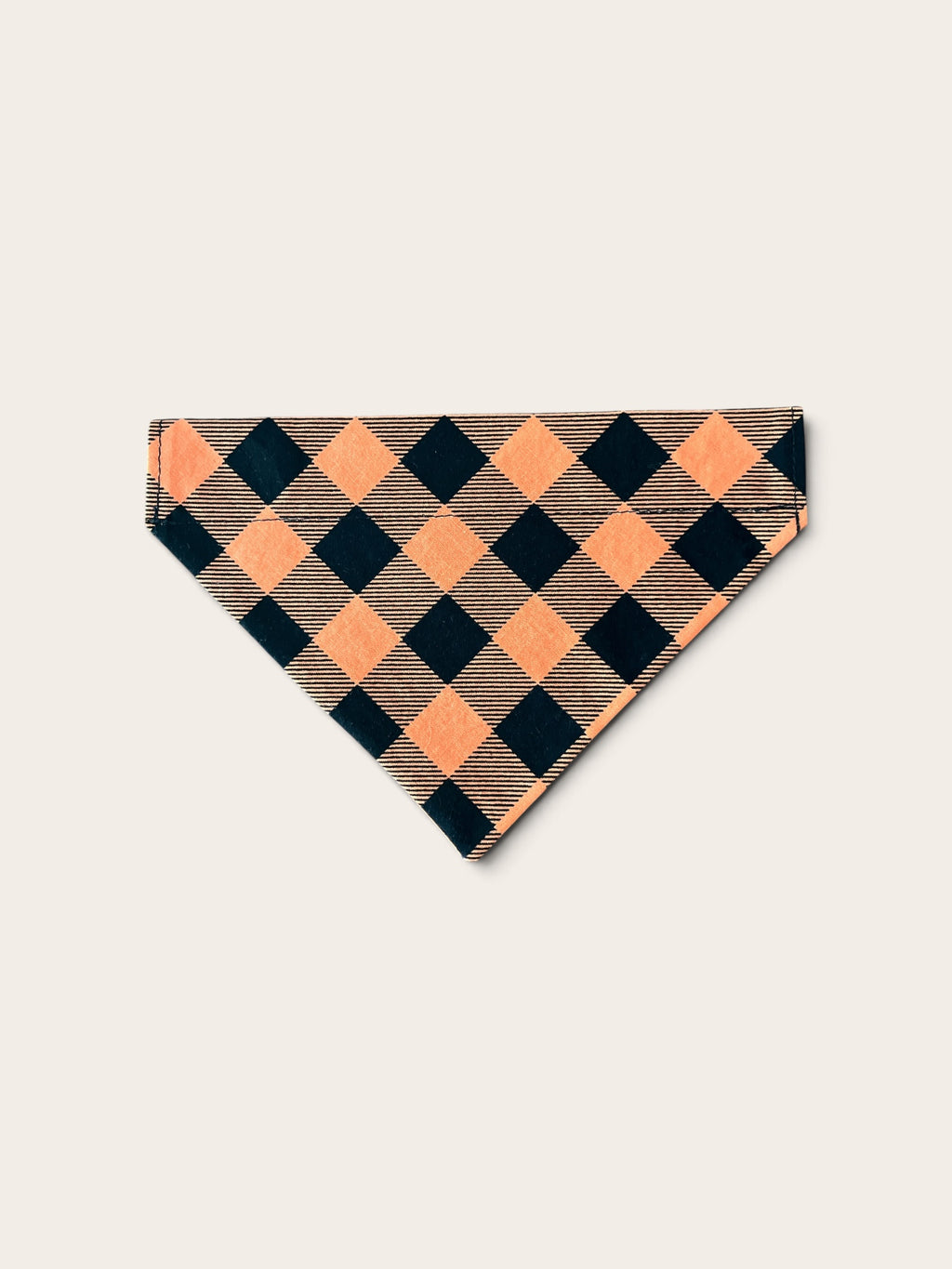 Slide Over The Collar Dog and Cat Bandana, SMALL- Orange Plaid
