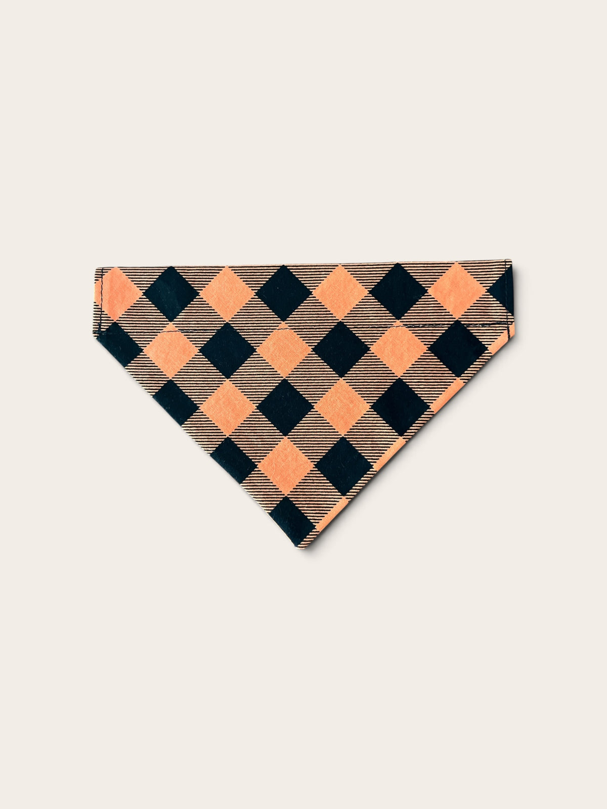 Slide Over The Collar Dog and Cat Bandana, SMALL- Orange Plaid