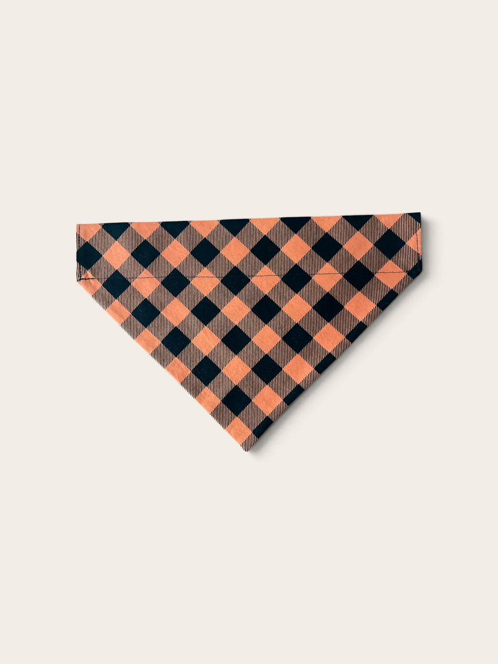 Slide Over The Collar Dog Bandana, LARGE- Orange Plaid