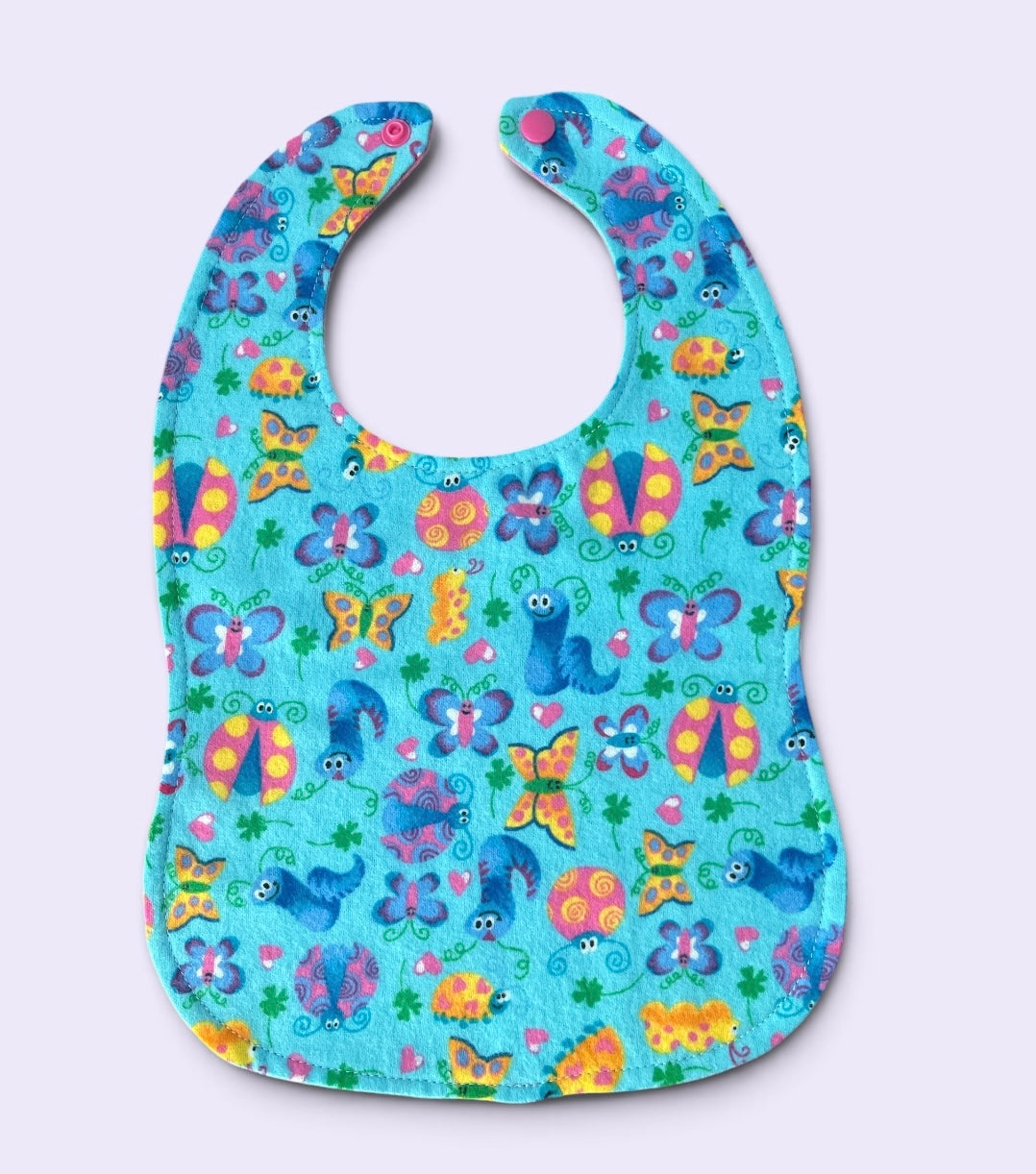 Reversible Baby Bib- Blue Insects