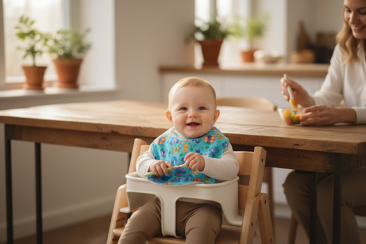 Reversible Baby Bib- Blue Insects
