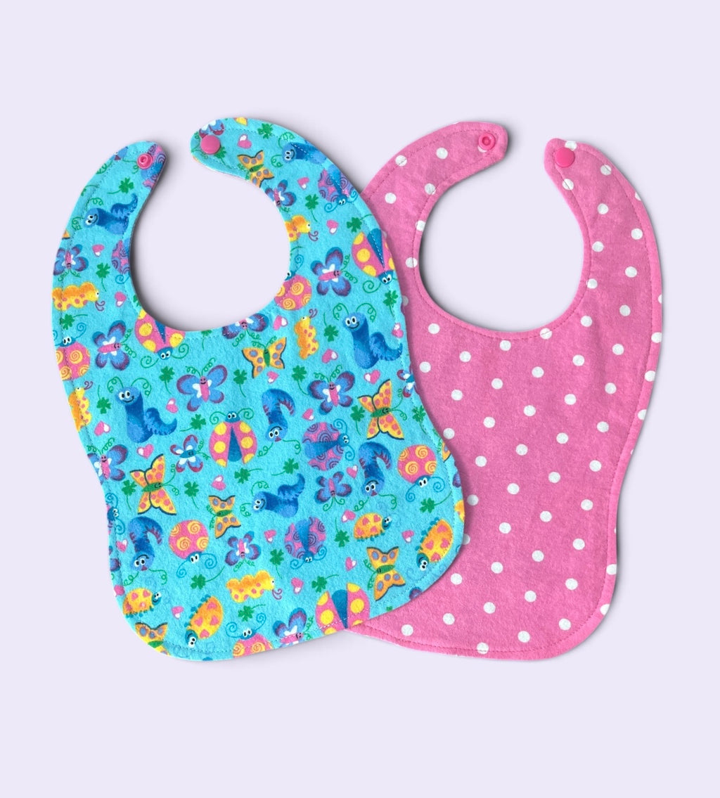 Reversible Baby Bib- Blue Insects