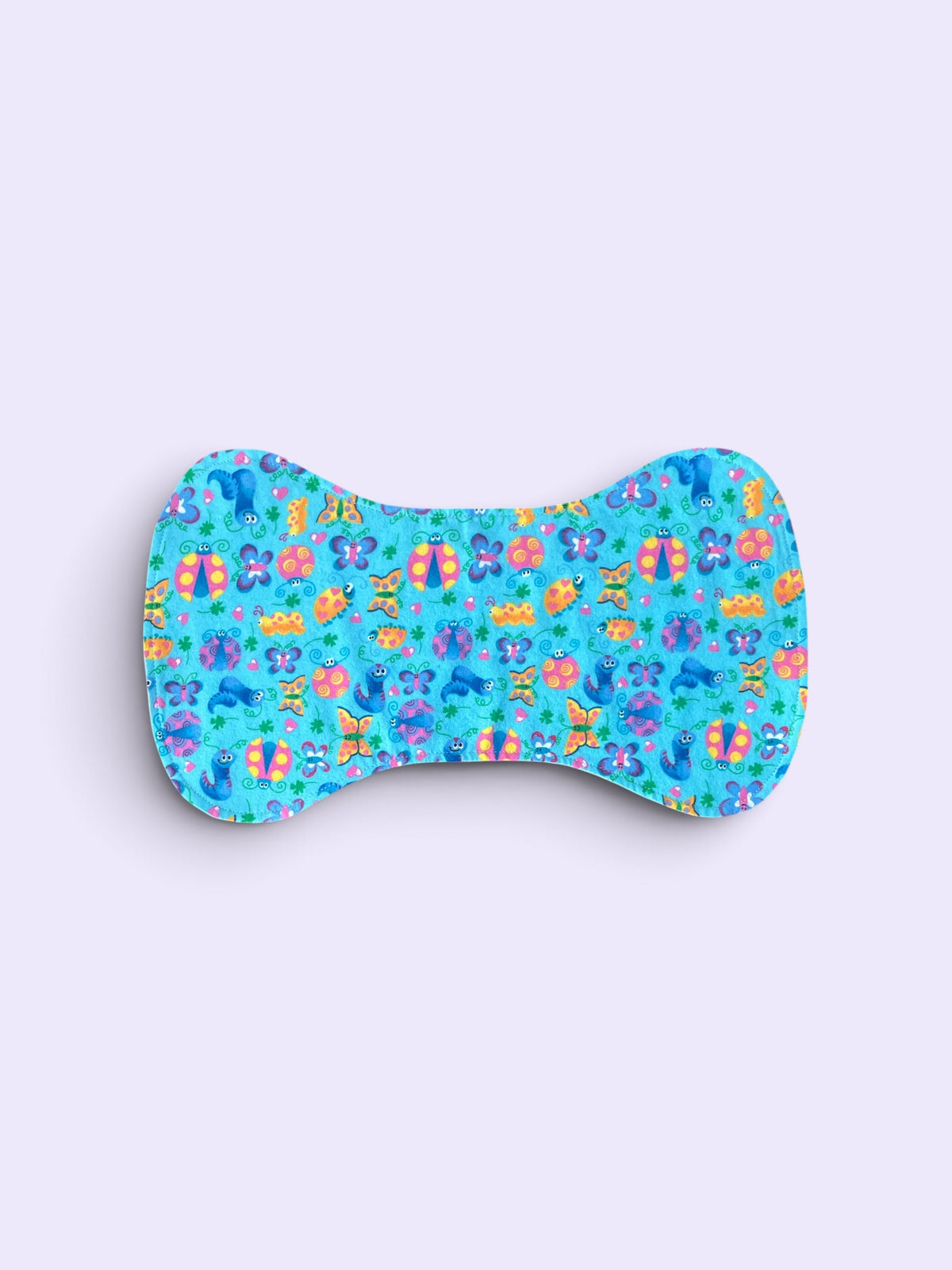 Reversible Baby Bib and Burp Cloth Set- Blue Insects