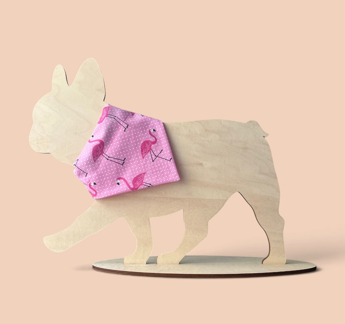 Slide Over The Collar Dog and Cat Bandana, SMALL- Flamingos