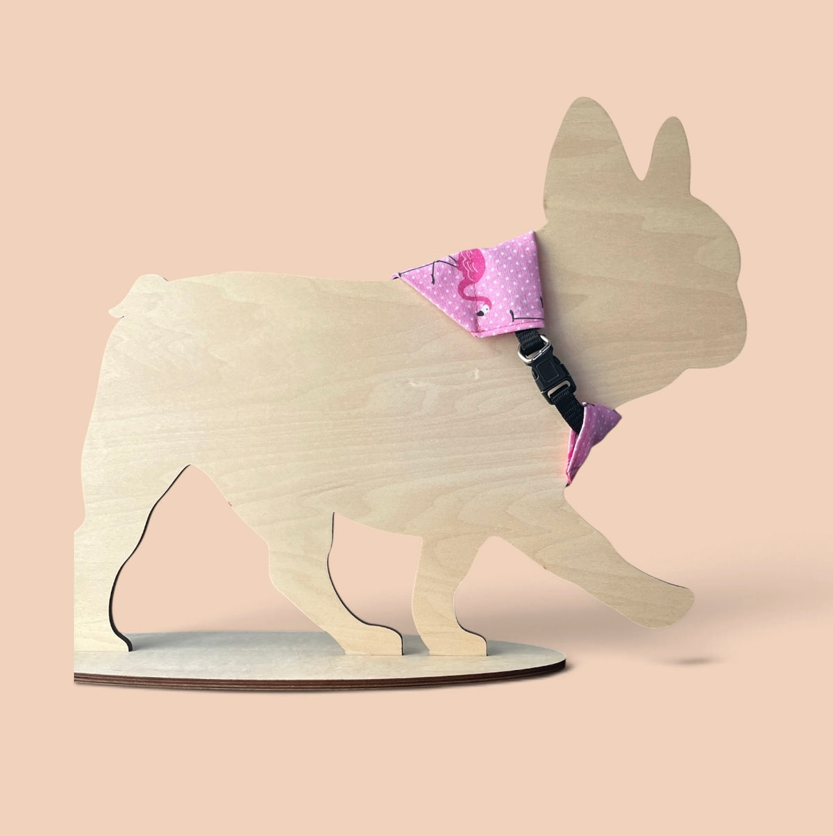Slide Over The Collar Dog and Cat Bandana, SMALL- Flamingos